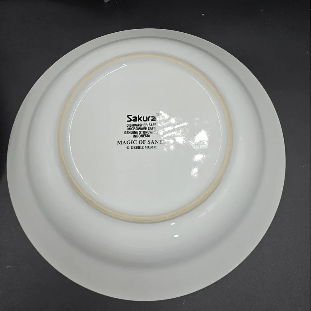 Sakura MAGIC OF SANTA Debbie Mumm Soup Cereal Bowls Christmas Trees Set of 3